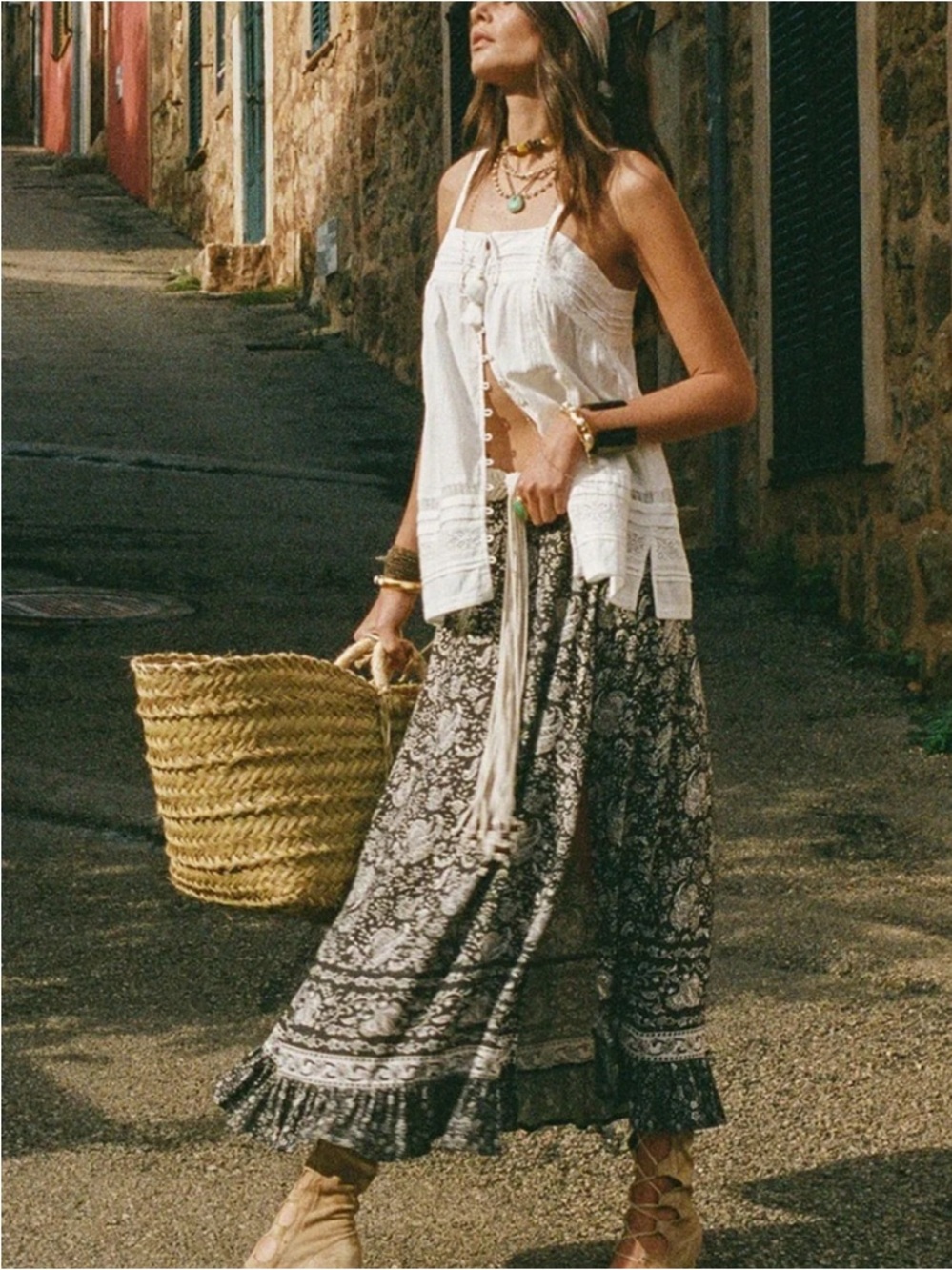Spell little bird maxi skirt